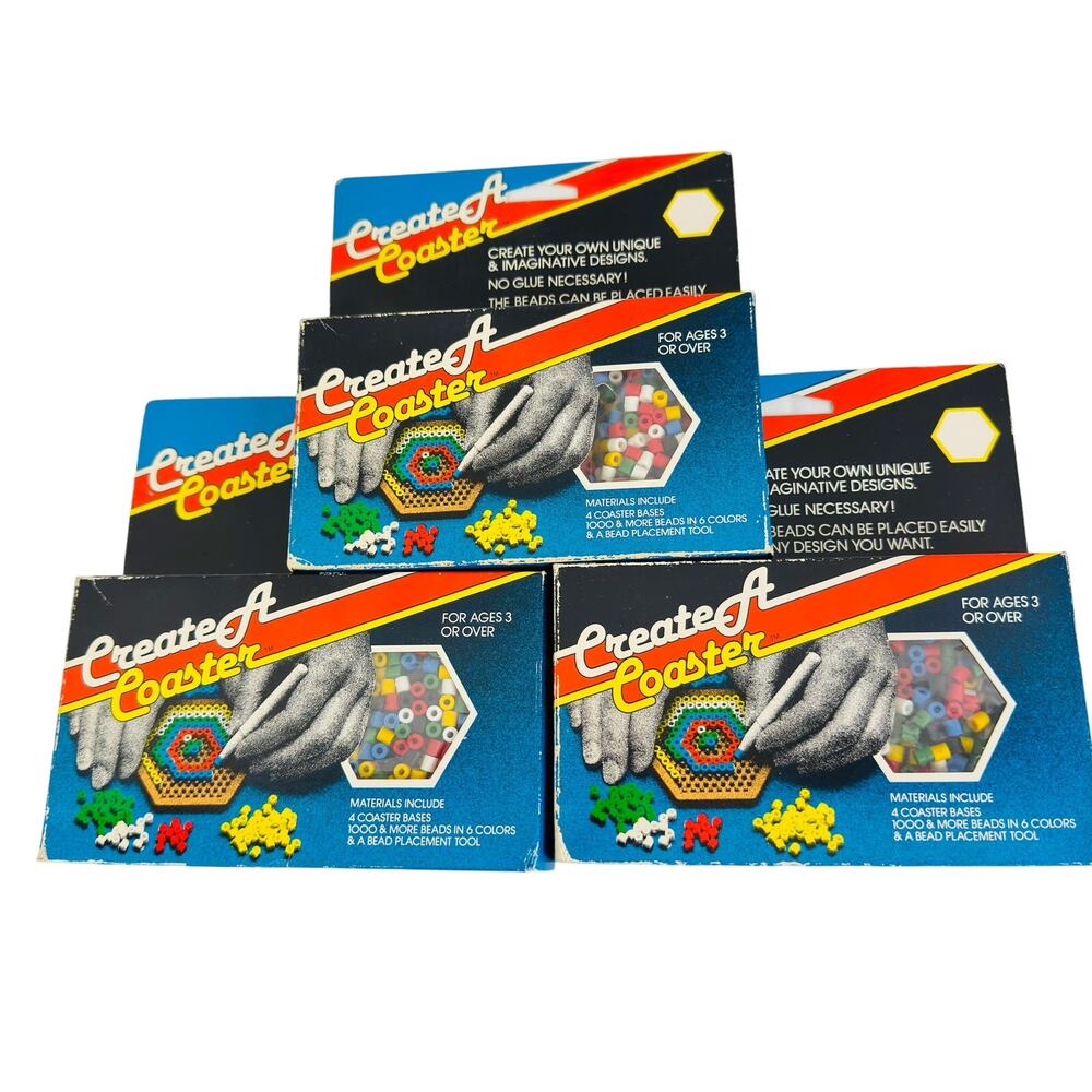5 for $25| Vintage JCP  3 Sets Of Create a Coaster‎ Bead Packs Set